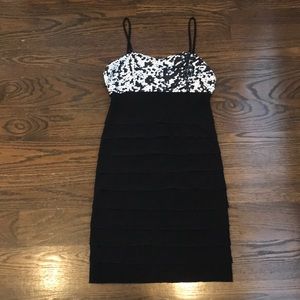 Juniors Party Dress in Black with Sequined Details